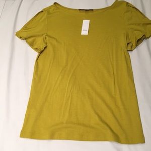Chartreuse split sleeve shirt